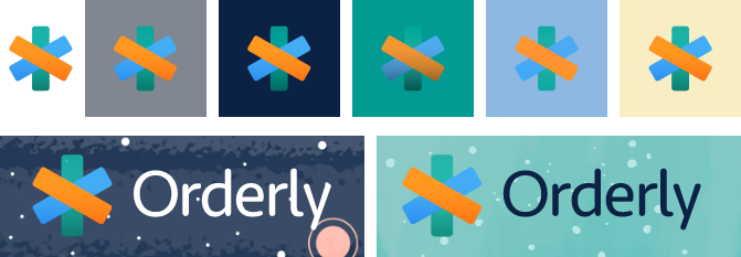 Collage of old Orderly logos in use